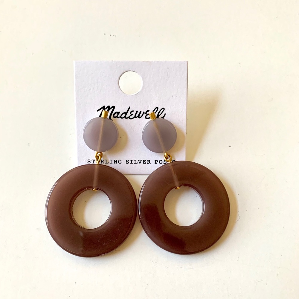 NWT Madewell Lavender Circle Statement Earrings
